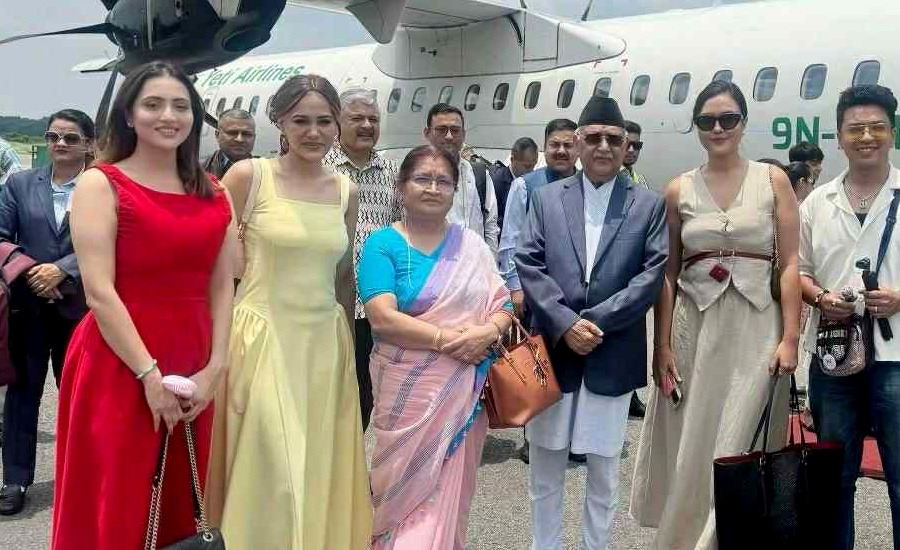 ‘मिस युनिभर्स नेपाल’लाई प्रधानमन्त्रीले दिए शुभकामना